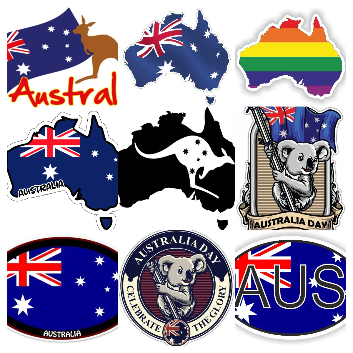 Car Accessories Australia - Naklejki samochodowe z flagą Australii, mapą