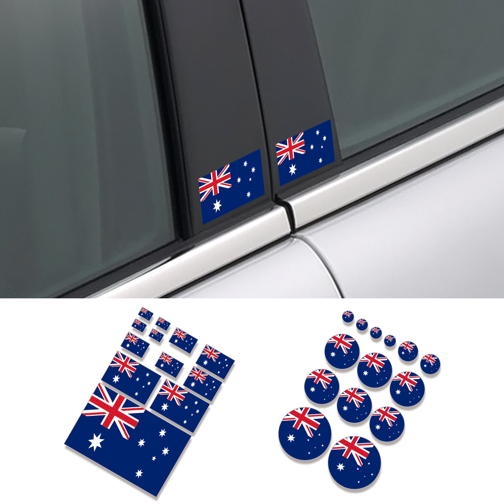 Car Accessories Australia - Różne grafiki naklejek z flagą Australii,