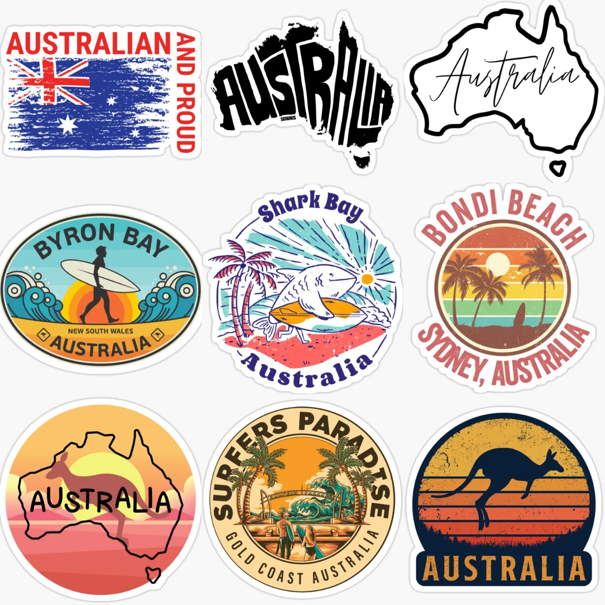 Car Accessories Australia - Naklejki samochodowe z flagą Australii, mapą,