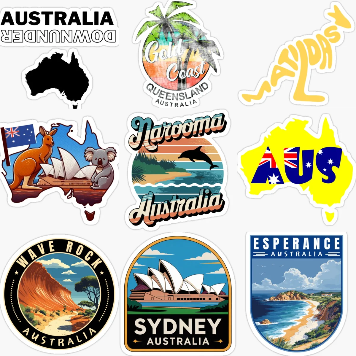 Car Accessories Australia - Naklejki samochodowe z flagą Australii, mapą